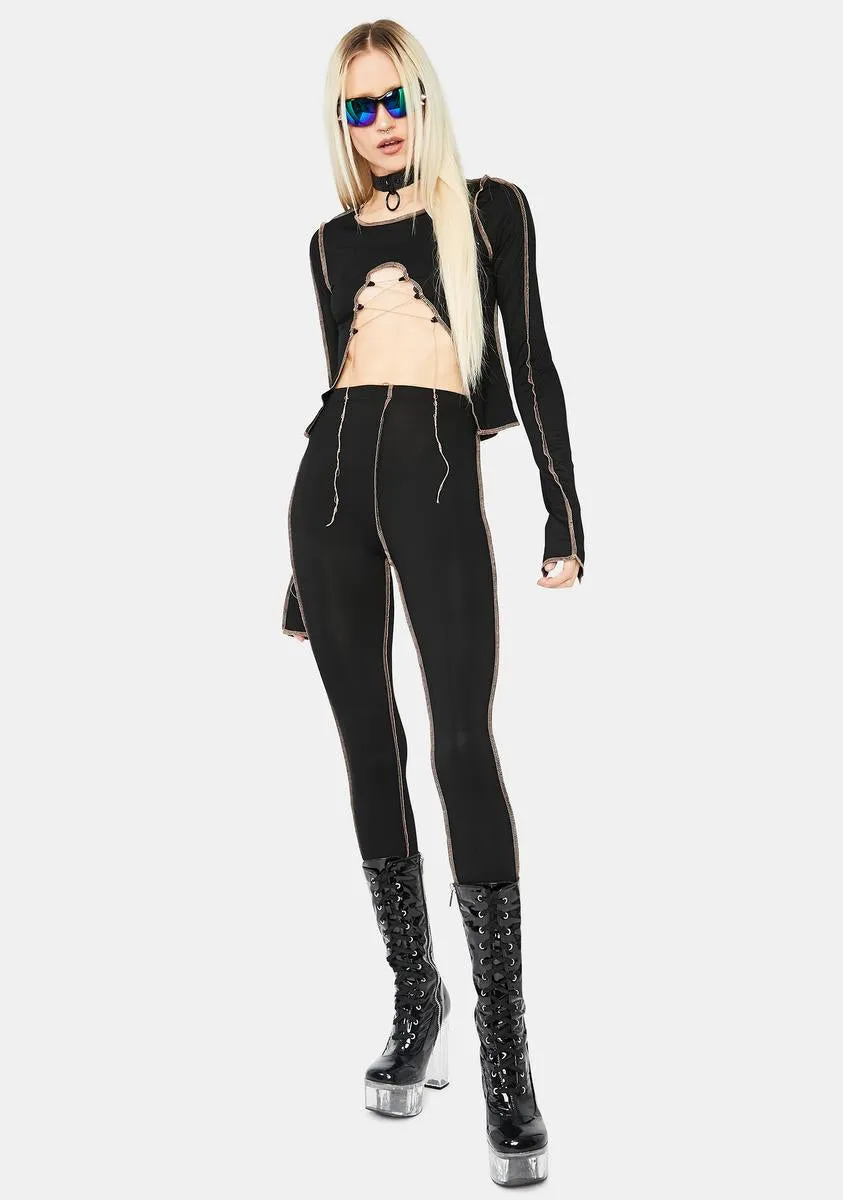 True Baddie Contrast Stitch Pants Set sold by Dolls Kill product image thumbnail 2