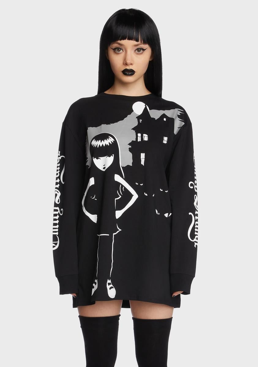 Manic Moon-Day Long Sleeve Tee sold by Dolls Kill