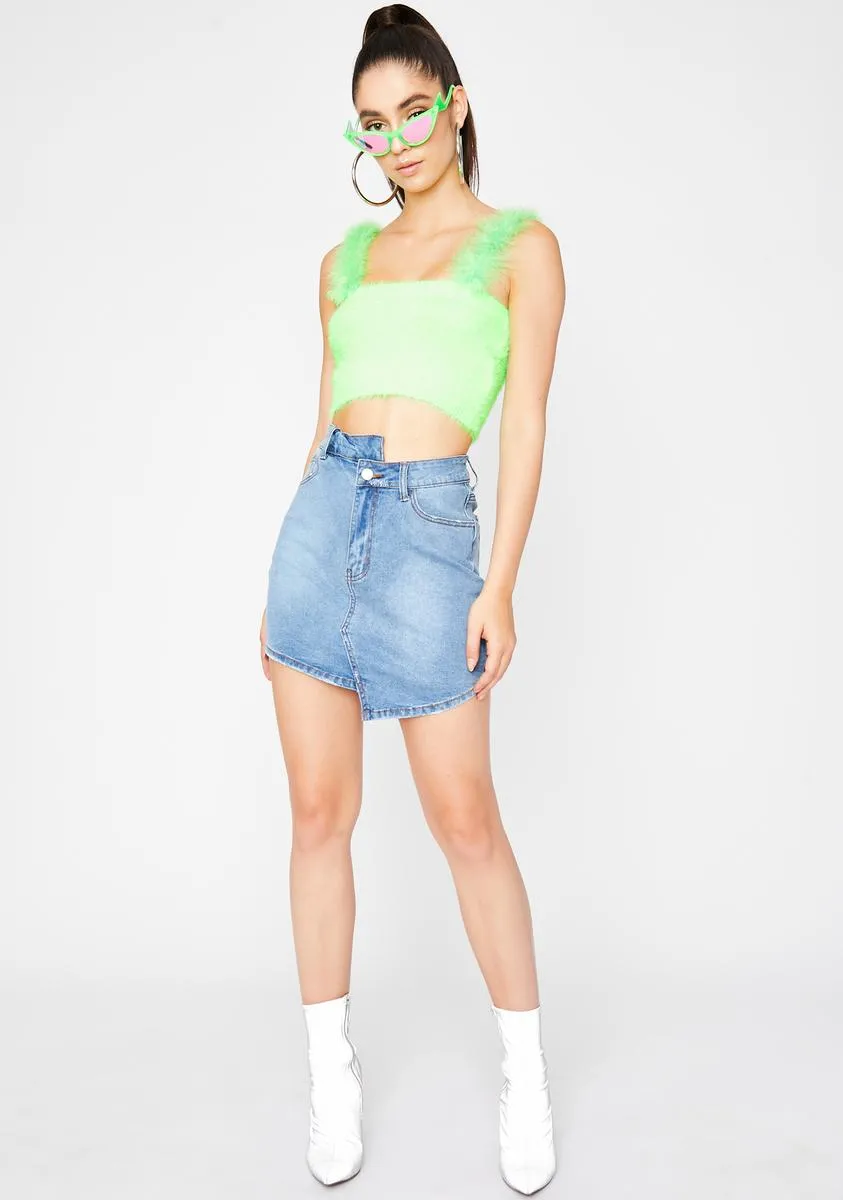 Lime Warm N' Fuzzy Crop Top sold by Dolls Kill product image thumbnail 3