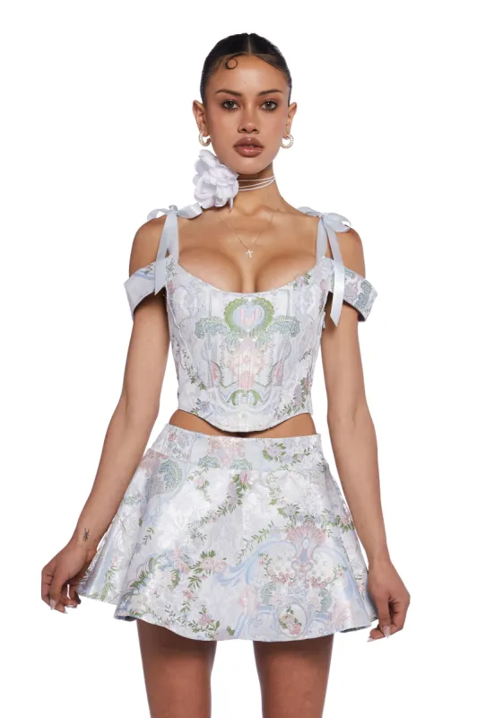 If The Shoe Fits Brocade Corset Top sold by Dolls Kill