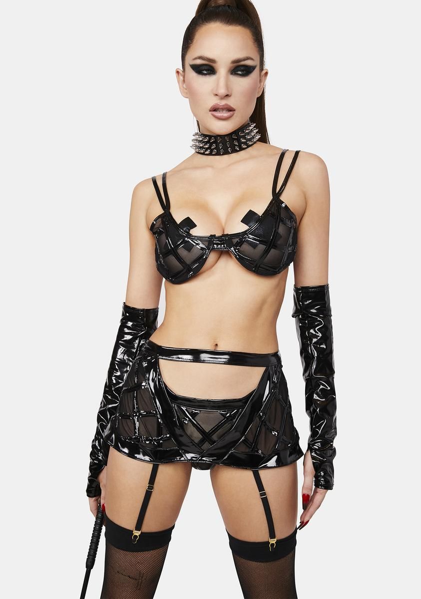 Finale Vinyl Mesh 3-Piece Set sold by Dolls Kill