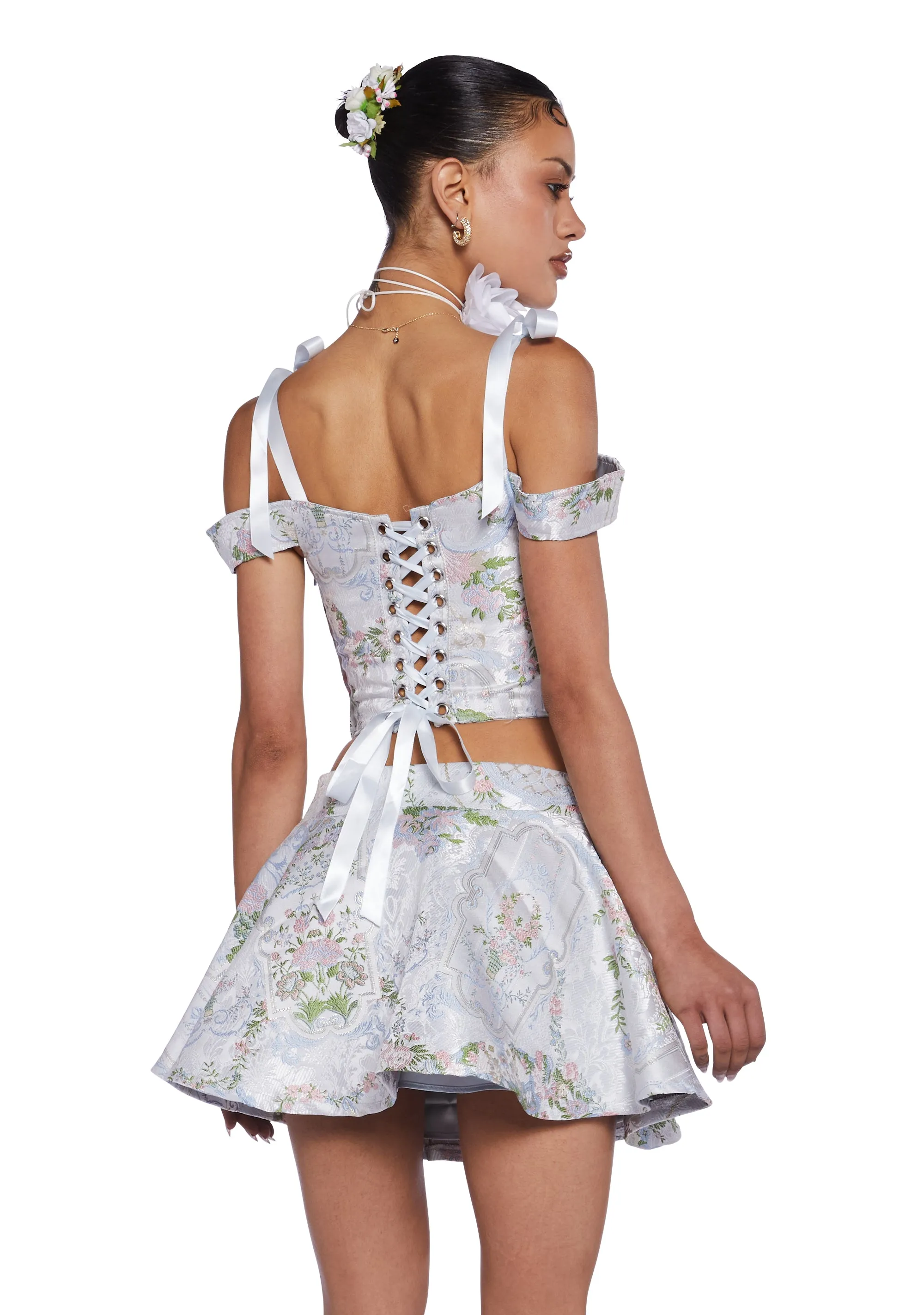 If The Shoe Fits Brocade Corset Top sold by Dolls Kill product image thumbnail 4