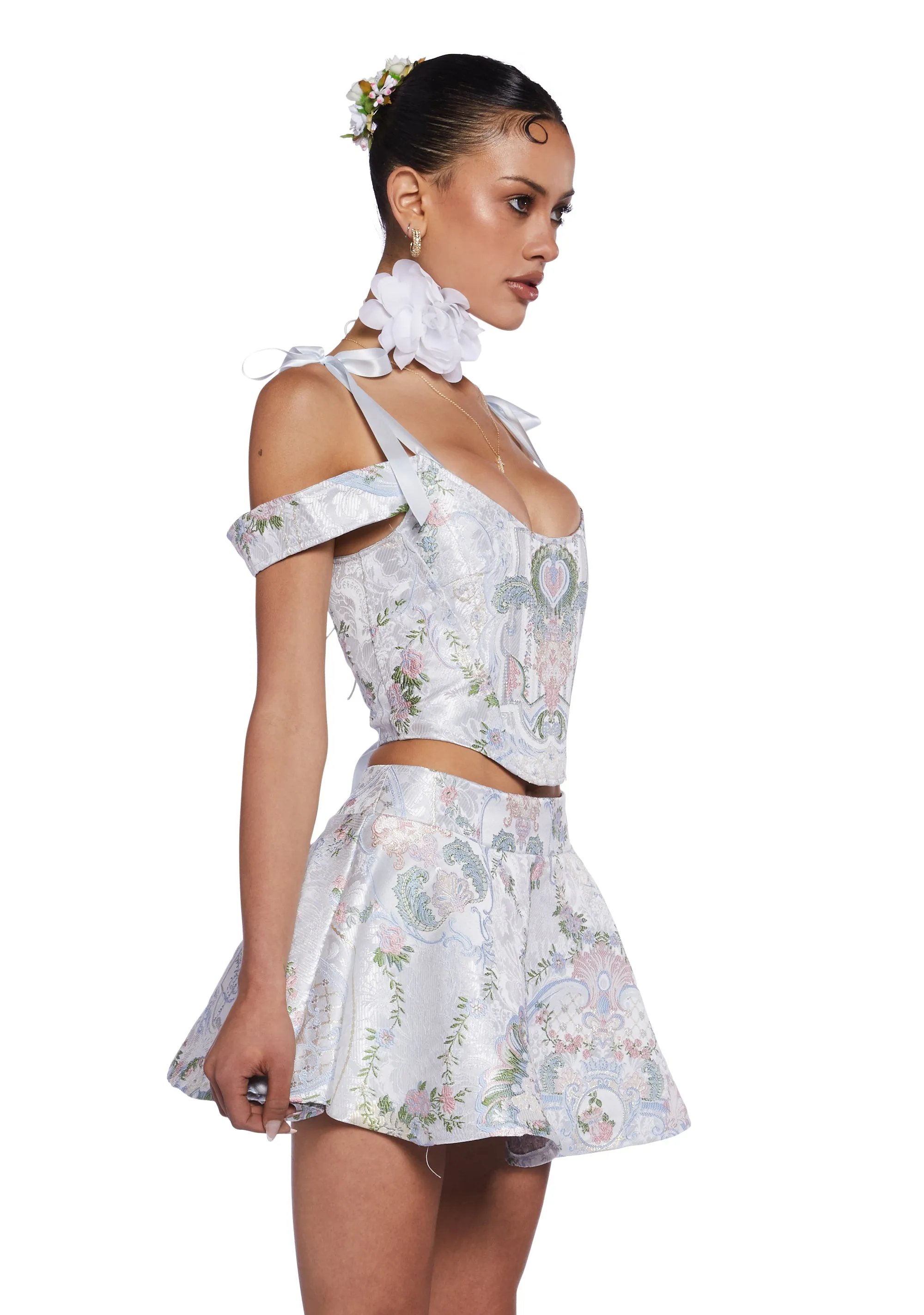 If The Shoe Fits Brocade Corset Top sold by Dolls Kill product image thumbnail 3