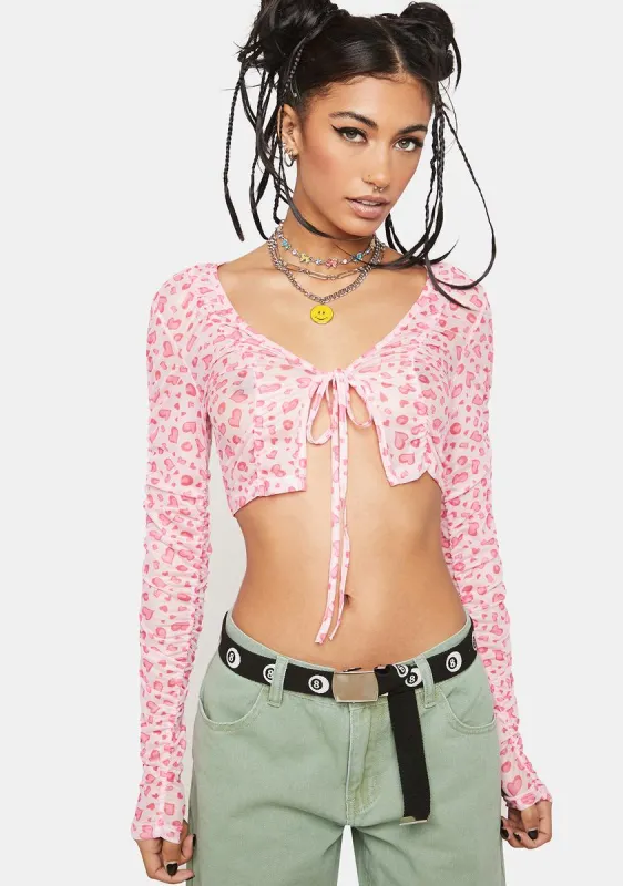 Brilliant Heart Print Mesh Top sold by Dolls Kill