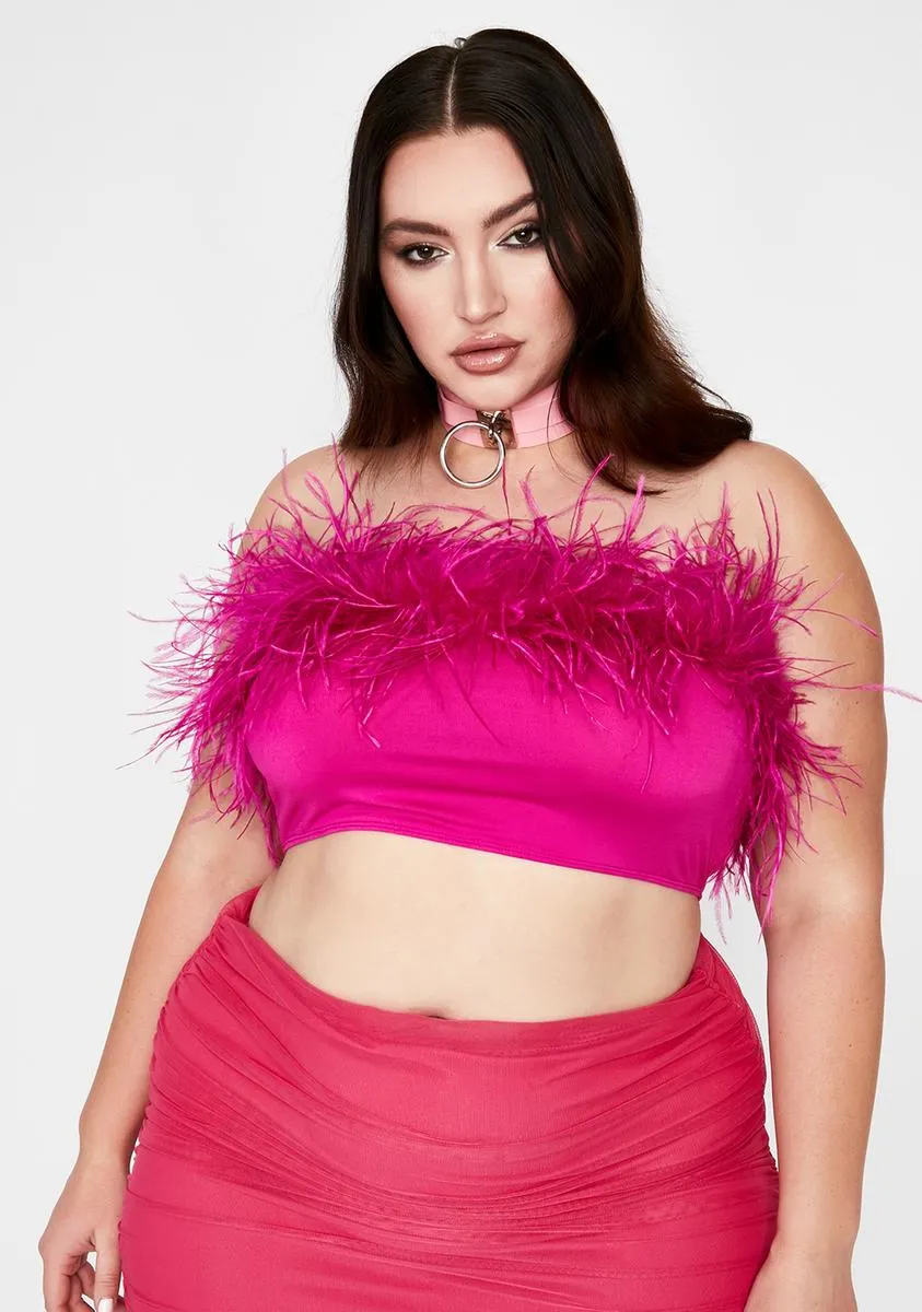 Pretty Lil Prissy Much Marabou Top sold by Dolls Kill