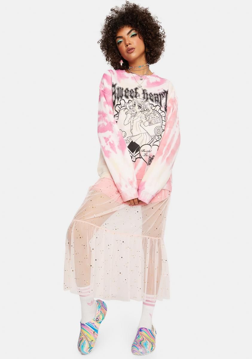 Sweet Heart Tie Dye Sweatshirt sold by Dolls Kill product image thumbnail 3