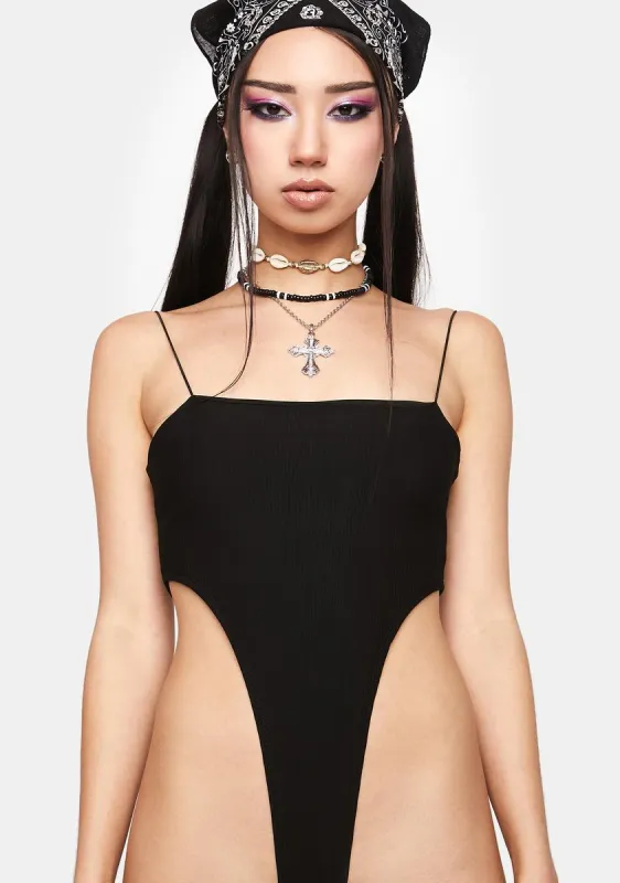 Camilla Ribbed High-Cut Bodysuit sold by Dolls Kill