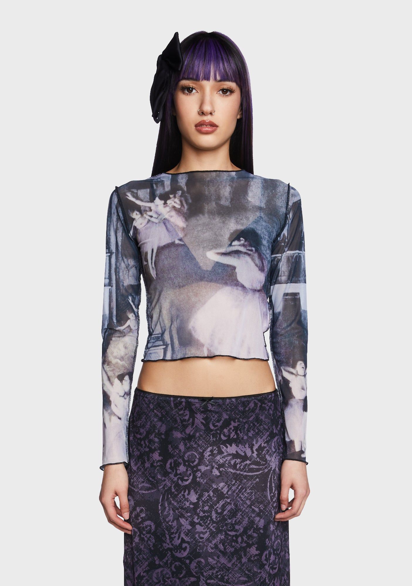 Midnight Dancing Mesh Top sold by Dolls Kill