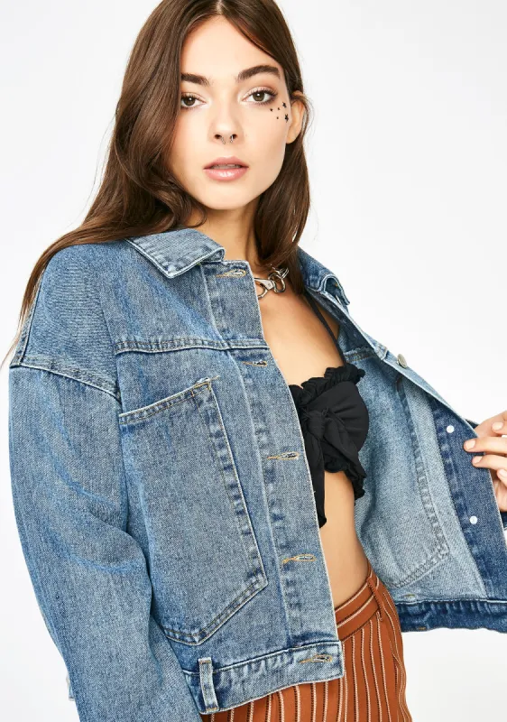 Get Carried Away Denim Jacket sold by Dolls Kill