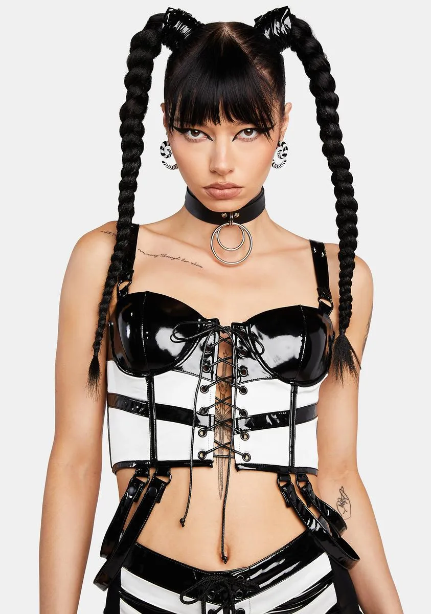 Public Spectacle Vinyl Corset Top sold by Dolls Kill