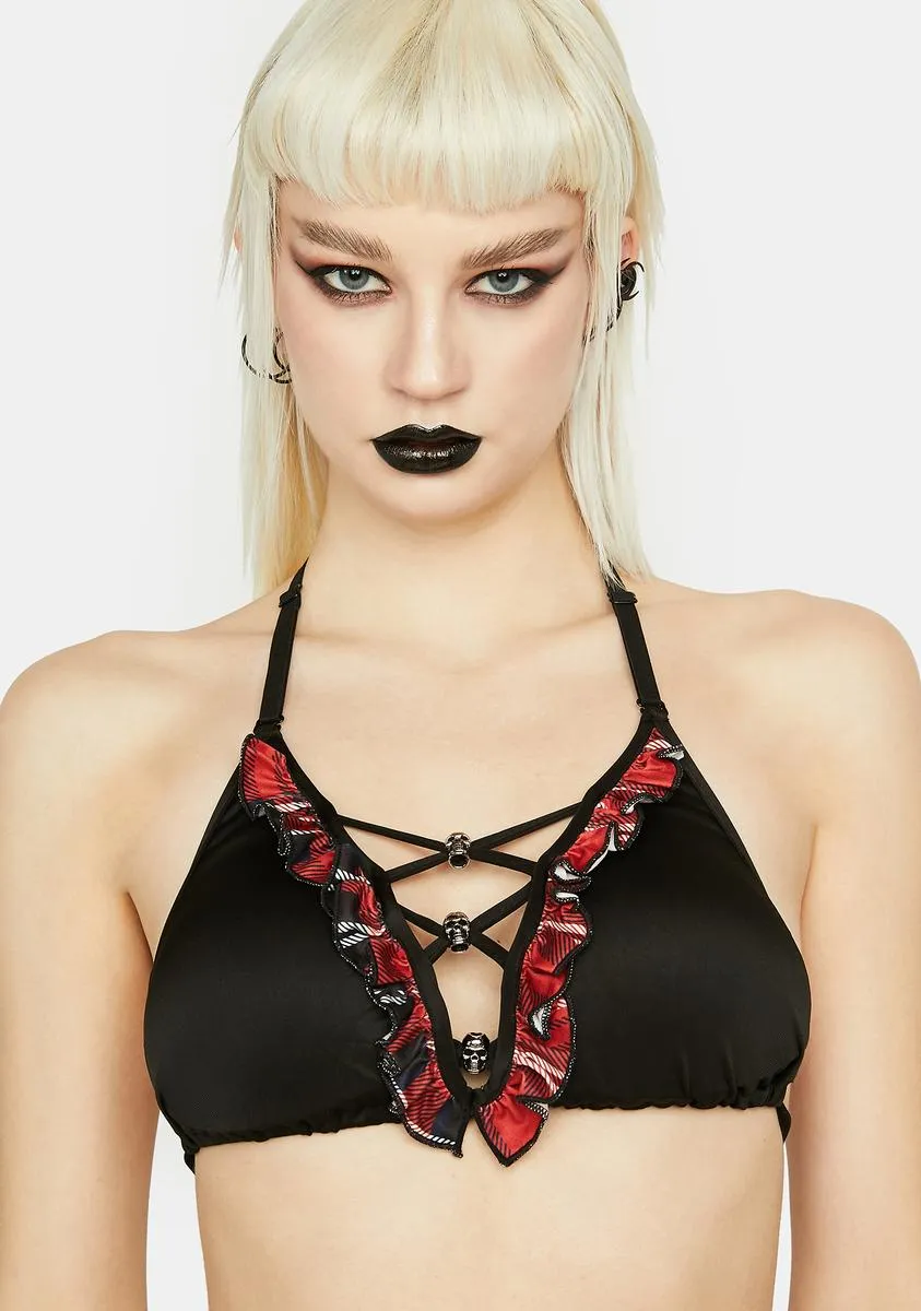 Crisscross Plaid Bikini Top sold by Dolls Kill