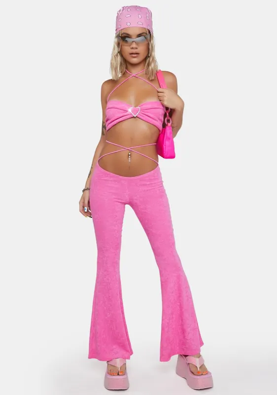 Locked-Up Heart Terry Pants Set sold by Dolls Kill
