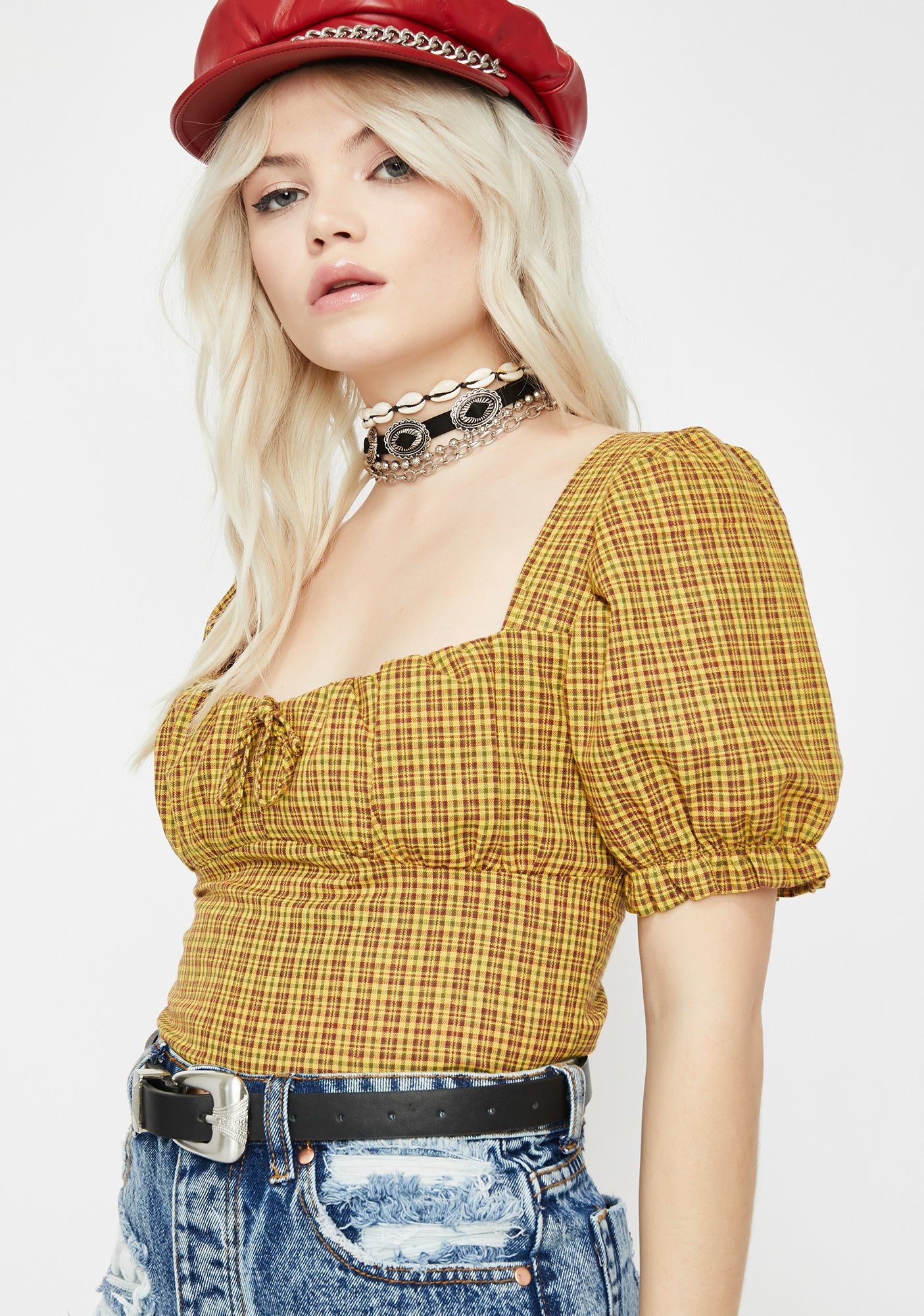 Honey Simple Lyfe Plaid Top sold by Dolls Kill product image thumbnail 2
