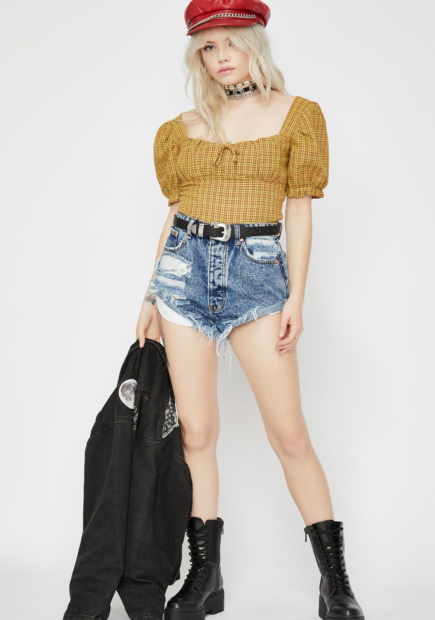 Honey Simple Lyfe Plaid Top sold by Dolls Kill product image thumbnail 3