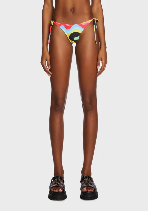 Multi Wave Print Bikini Bottoms sold by Dolls Kill