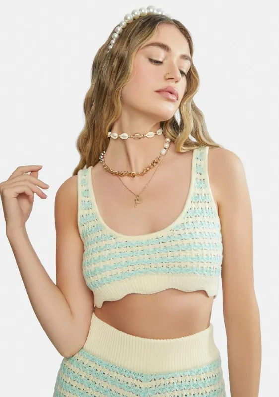 Lizzy Stripe Crochet Tank sold by Dolls Kill
