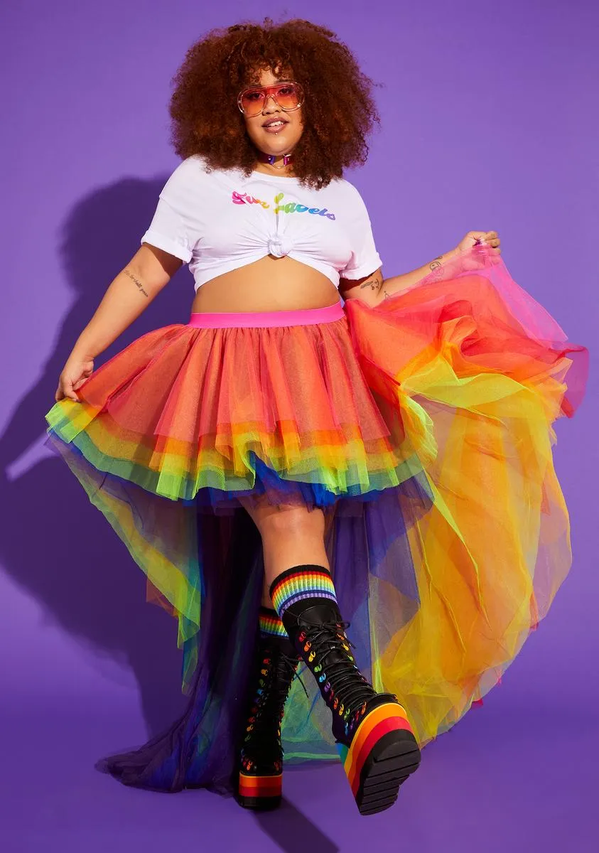 Plus Grand Entrance Rainbow Tulle Skirt sold by Dolls Kill product image thumbnail 2