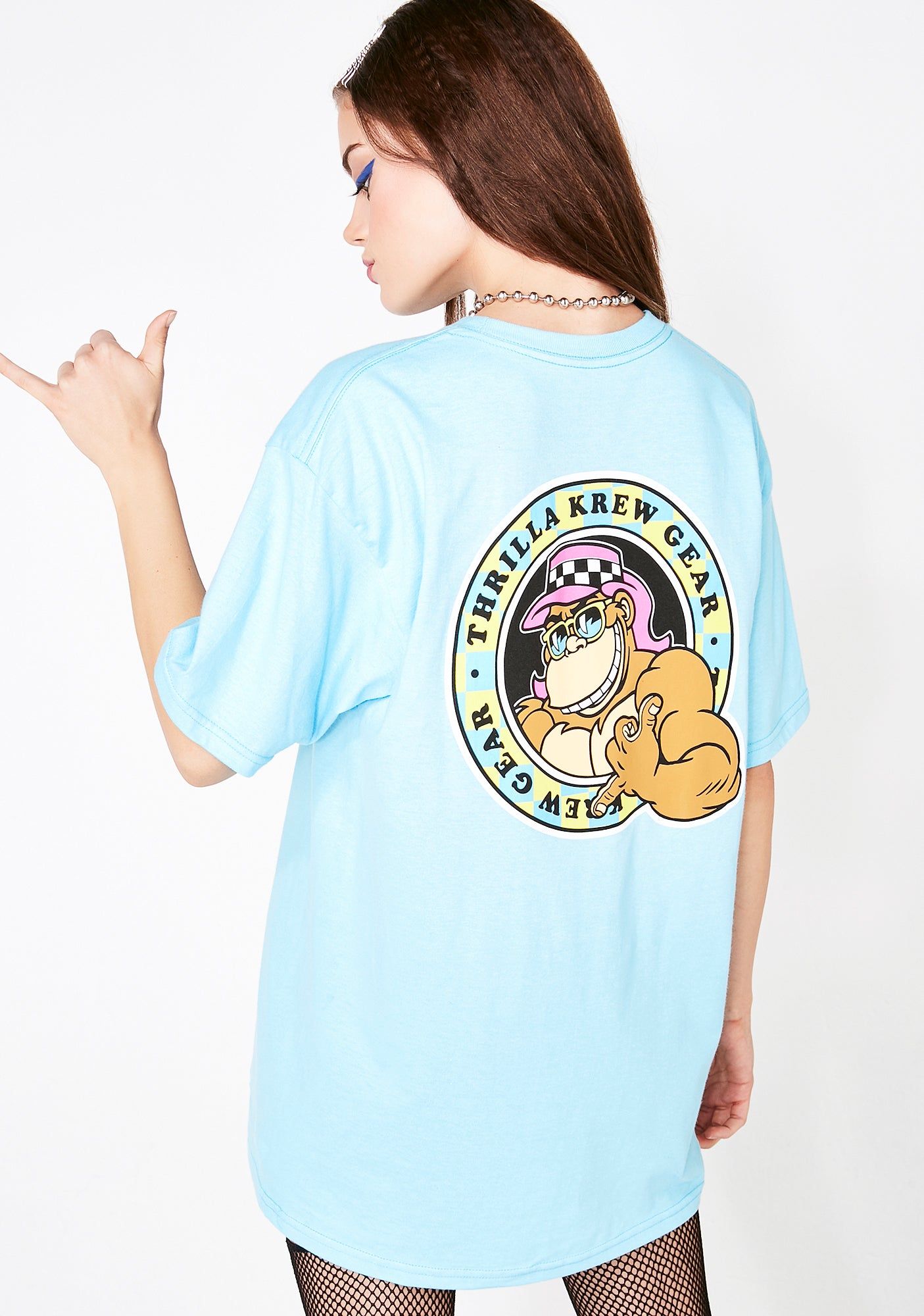 Thrilla Gorilla Checker Shaka Tee sold by Dolls Kill