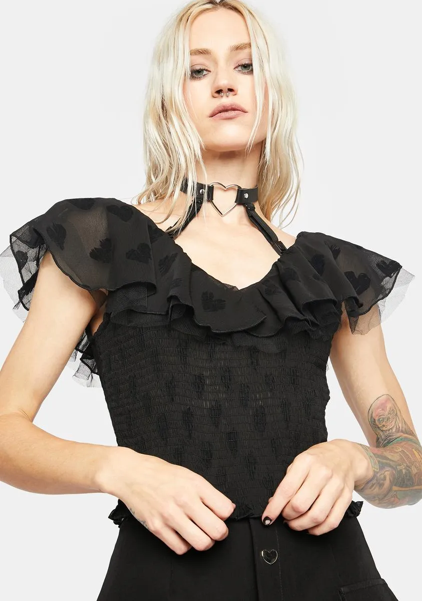 Free Series V-Neck Detachable Faballa Collar T-Shirt sold by Dolls Kill