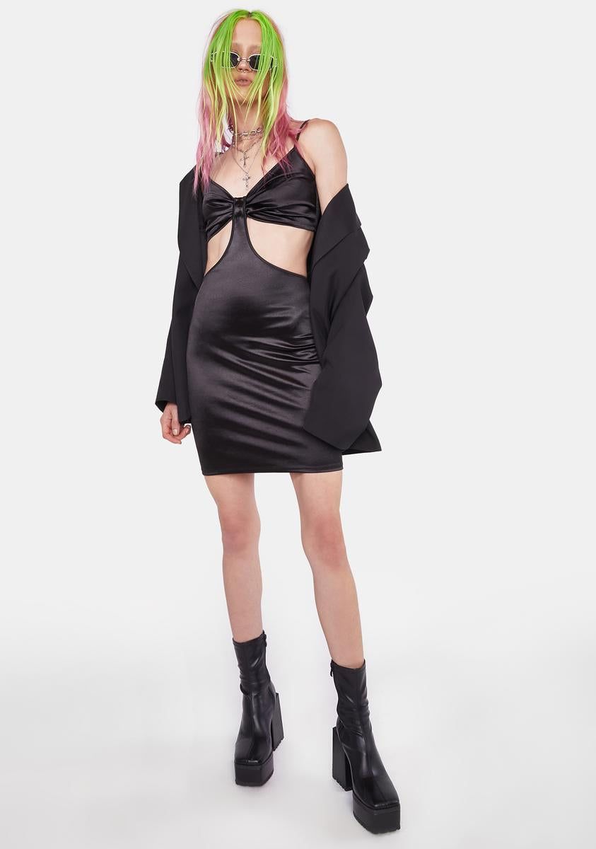 Noir Love Me Down Satin Dress sold by Dolls Kill product image thumbnail 3