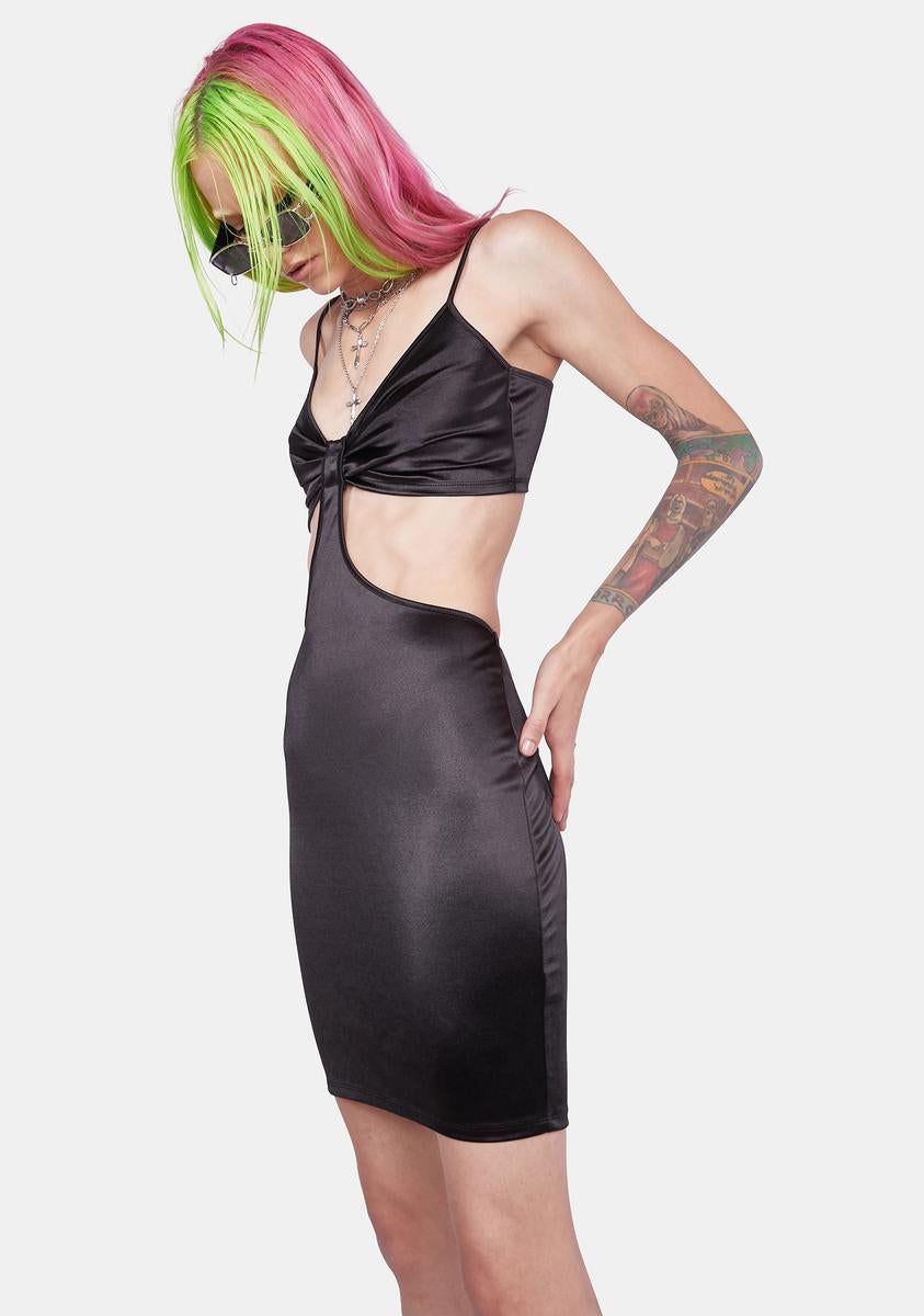 Noir Love Me Down Satin Dress sold by Dolls Kill product image thumbnail 2