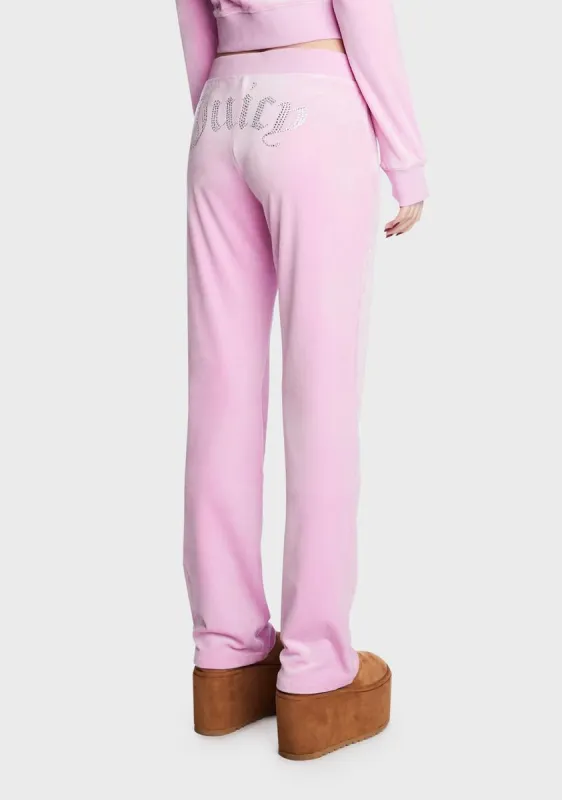 Violet Dusk Big Bling Velour Track Pants made by Dolls Kill