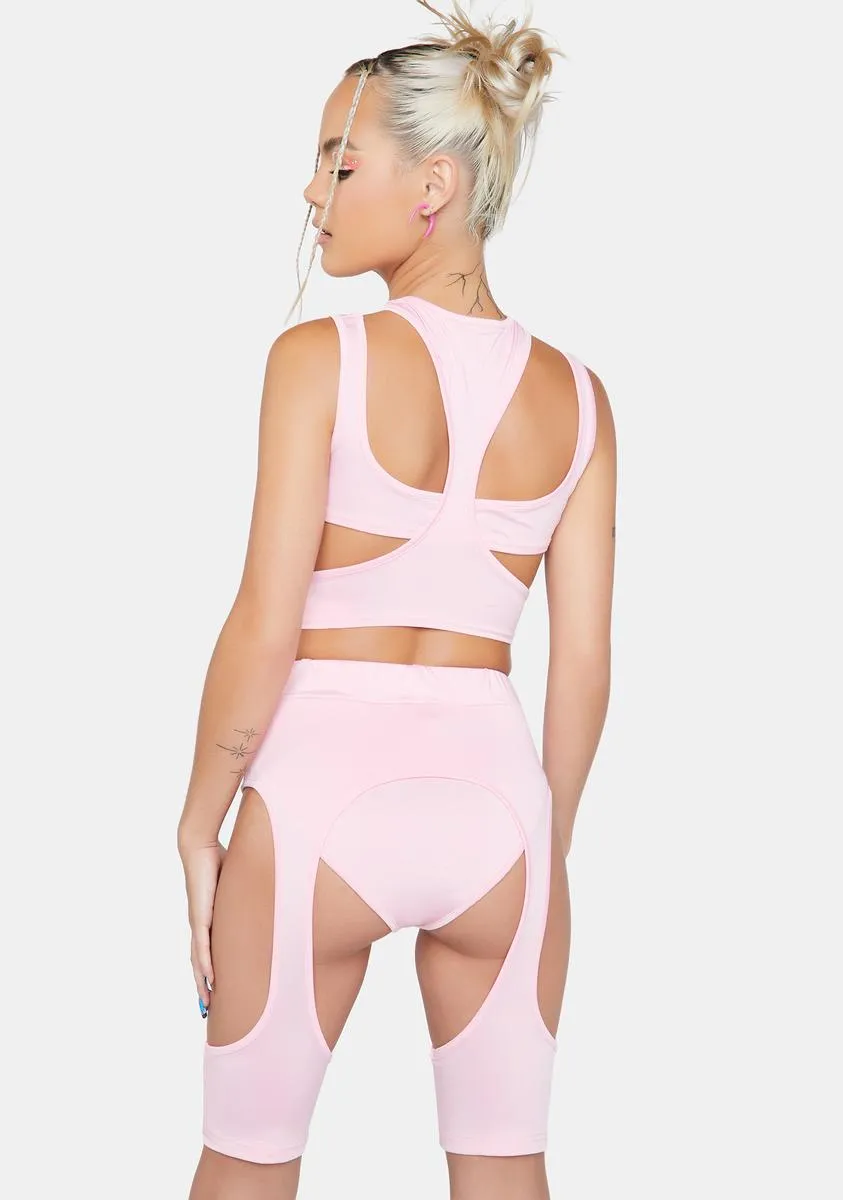 Blush Experimenting Cut Out Shorts Set sold by Dolls Kill product image thumbnail 4