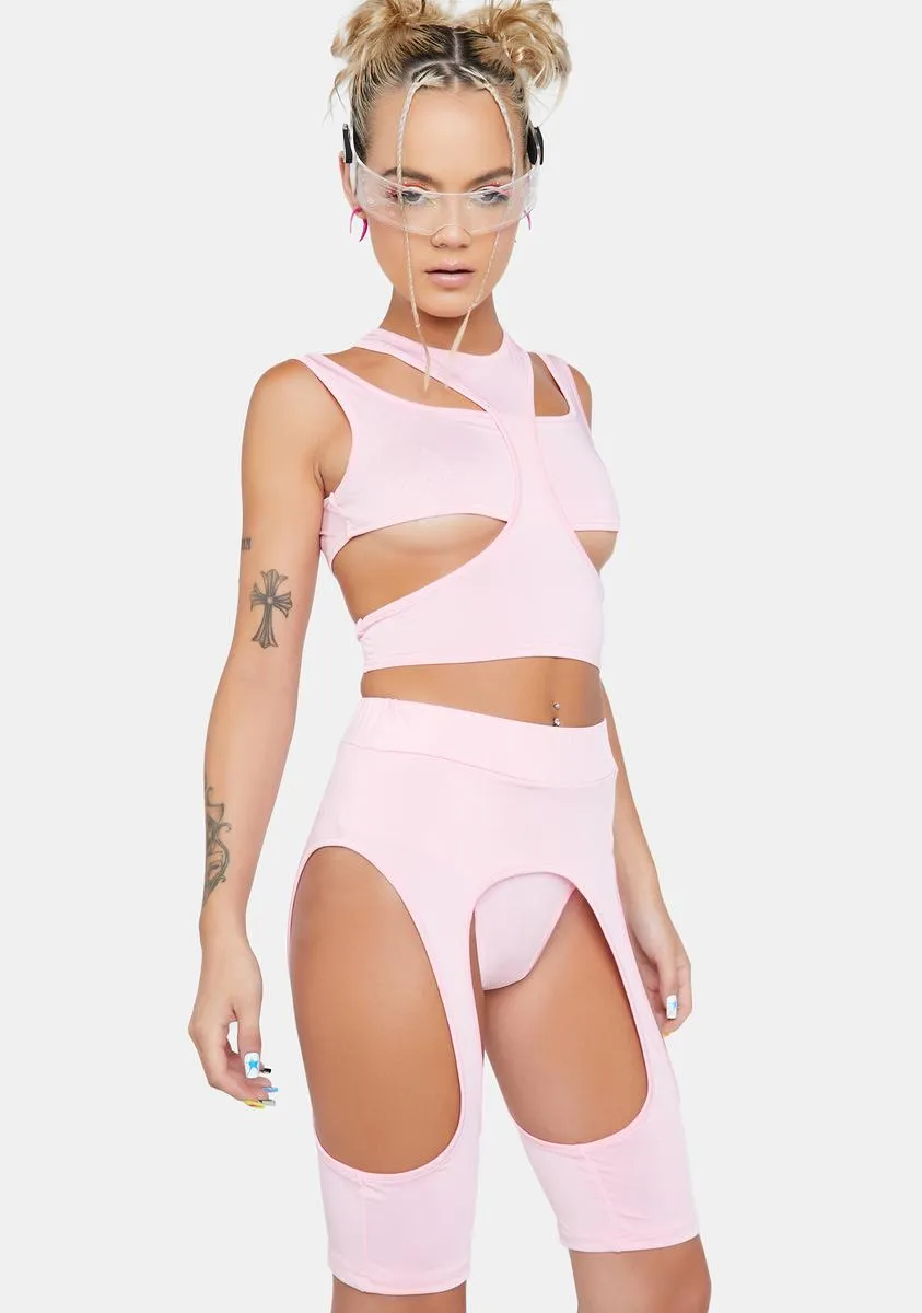 Blush Experimenting Cut Out Shorts Set sold by Dolls Kill product image thumbnail 2