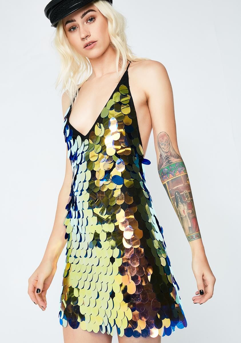 Pink Oil Slick Lola Dress sold by Dolls Kill product image thumbnail 4