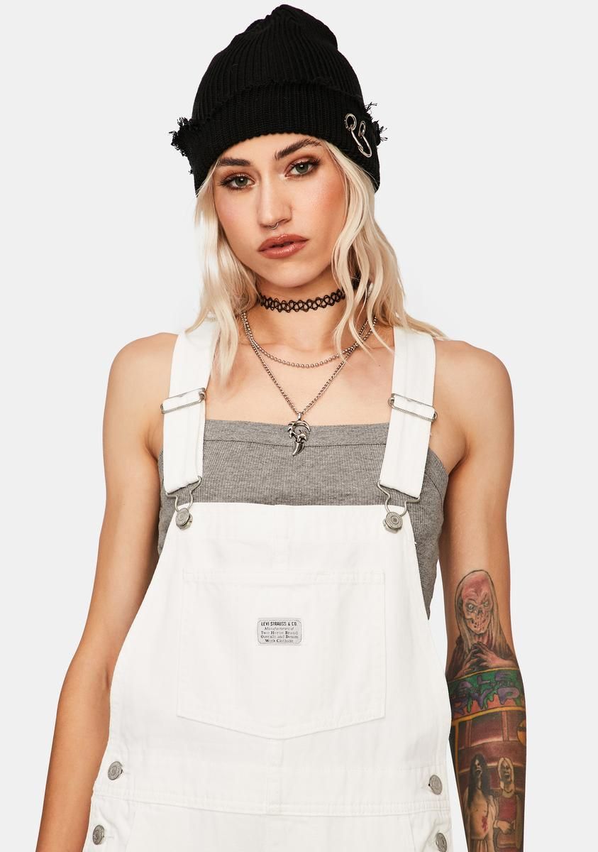 White Lie Vintage Denim Overalls sold by Dolls Kill product image thumbnail 2