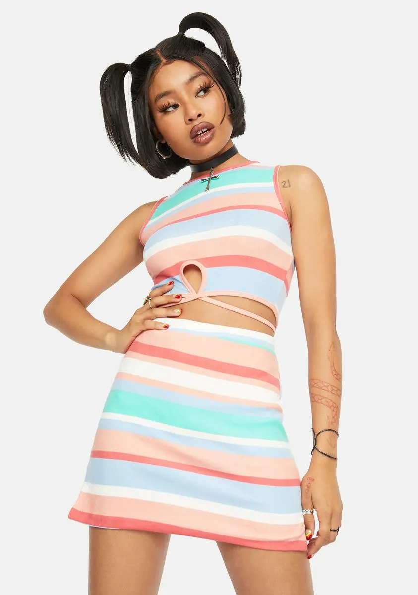 First To Know Striped Bodycon Mini Skirt sold by Dolls Kill