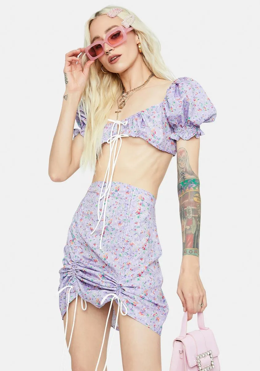 Vacation Made Floral Ribbon Tie Skirt Set sold by Dolls Kill product image thumbnail 2