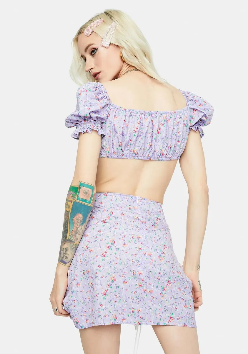 Vacation Made Floral Ribbon Tie Skirt Set sold by Dolls Kill product image thumbnail 4