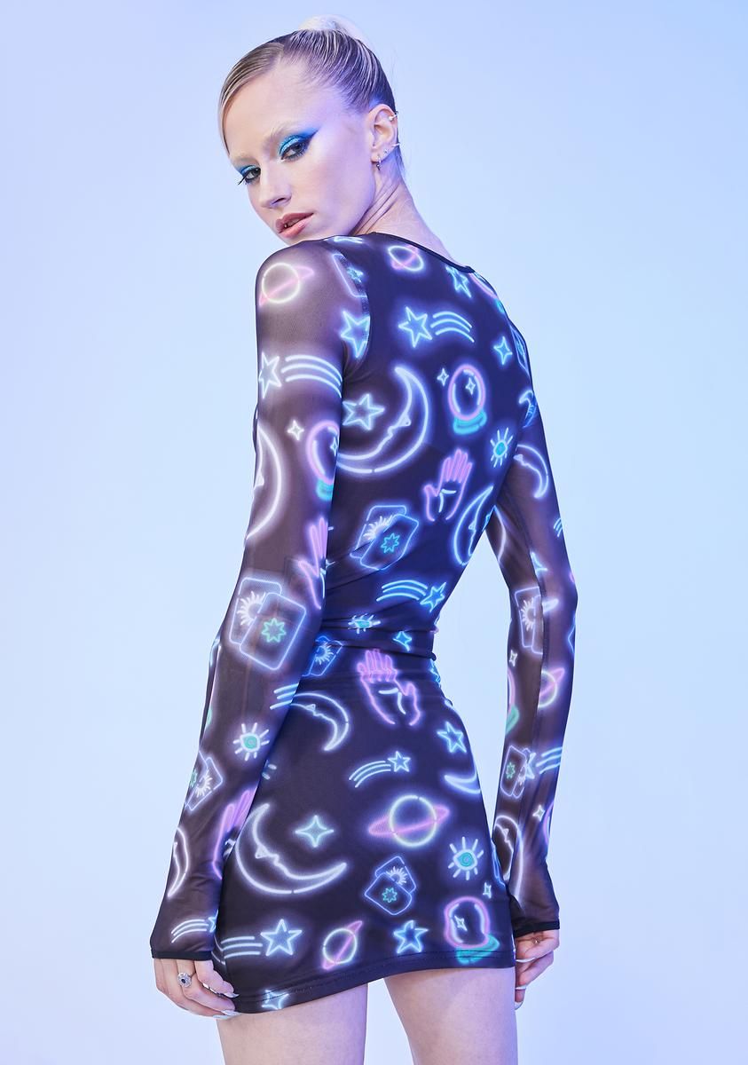 Sign Of The Times Mesh Mini Dress sold by Dolls Kill product image thumbnail 4