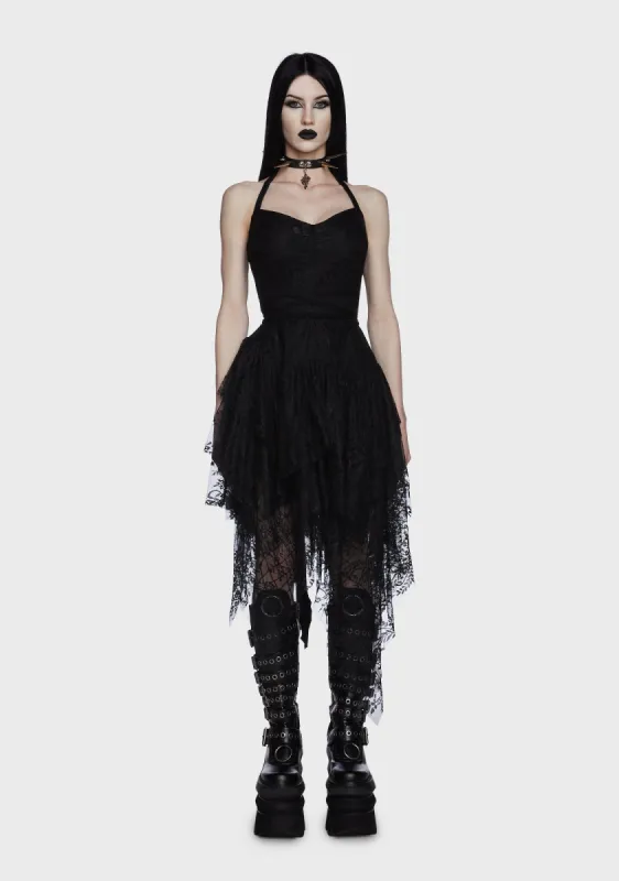 Fallen Faerie Lace Midi Dress sold by Dolls Kill