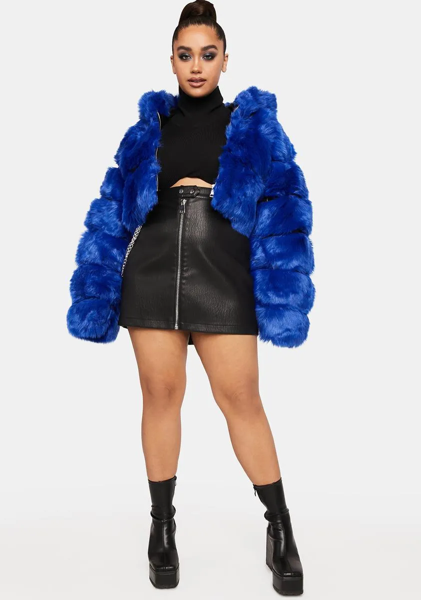 Plus Blue Gracelle Faux Fur Coat sold by Dolls Kill product image thumbnail 3