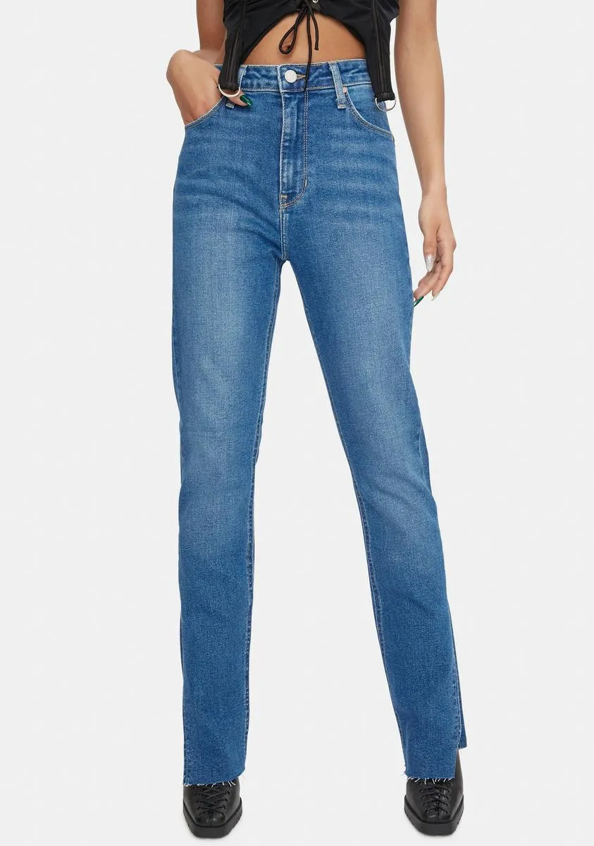 Mid Rise Side Slit Jeans sold by Dolls Kill