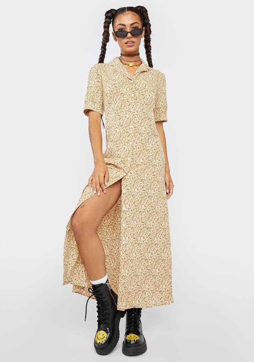 Honey Starstruck Meadow Midi Shirt Dress sold by Dolls Kill product image thumbnail 2