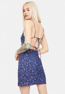 Wishful Thinking Floral Tie Back Dress sold by Dolls Kill