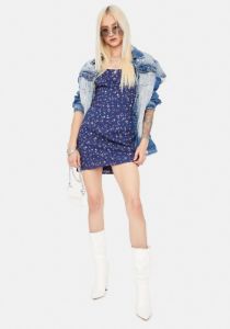 Wishful Thinking Floral Tie Back Dress sold by Dolls Kill