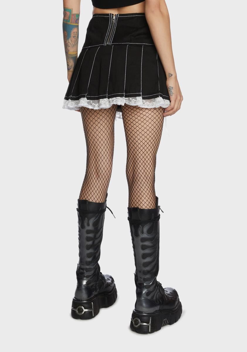 Lace Pleated Skirt sold by Dolls Kill product image thumbnail 4