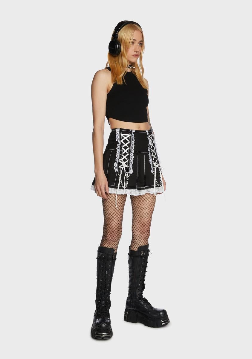 Lace Pleated Skirt sold by Dolls Kill product image thumbnail 5