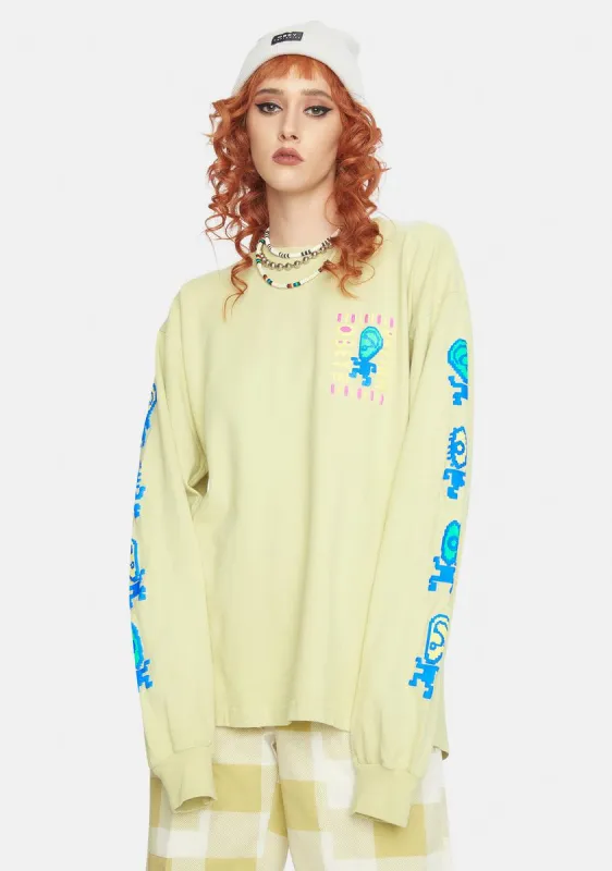 The Rhythm 2 Long Sleeve Graphic Tee sold by Dolls Kill