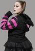 Total Psycho Kitty Striped Zip-Up Hoodie sold by Dolls Kill