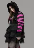Total Psycho Kitty Striped Zip-Up Hoodie sold by Dolls Kill