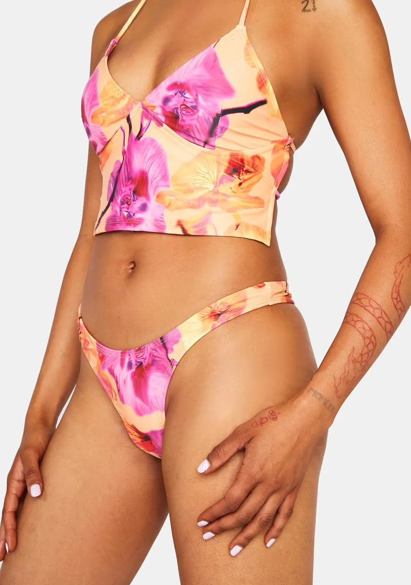Blurred Orchid Peach Farida Bikini Bottoms sold by Dolls Kill