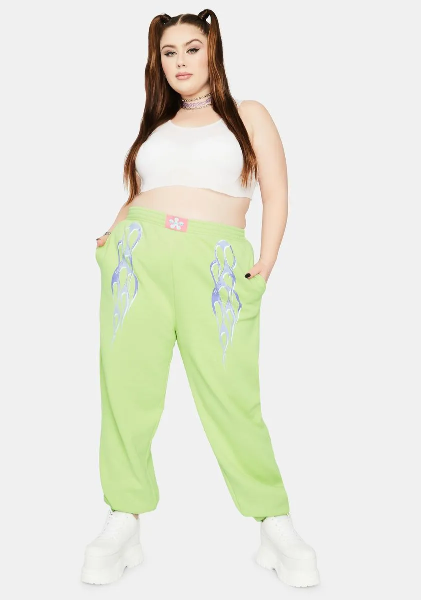 Plus Metallic Flame Sweatpants sold by Dolls Kill product image thumbnail 2