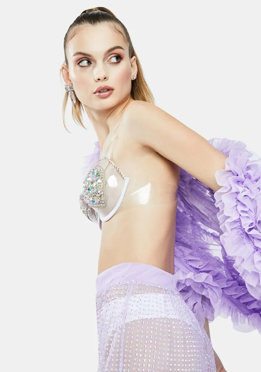 Embellished Heart Shape Rhinestone Clear Bra sold by Dolls Kill product image thumbnail 3