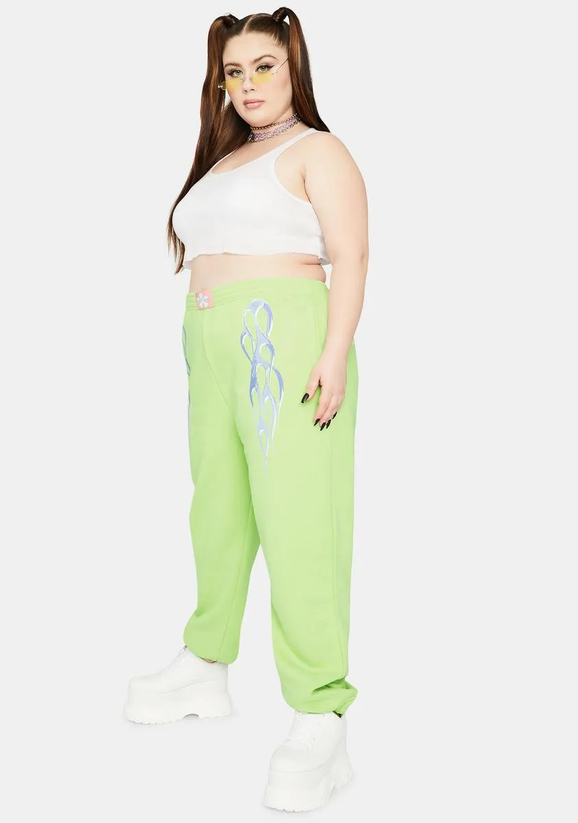 Plus Metallic Flame Sweatpants sold by Dolls Kill product image thumbnail 3