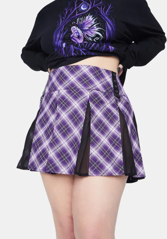 My Intuition On Point Plaid Mini Skirt sold by Dolls Kill